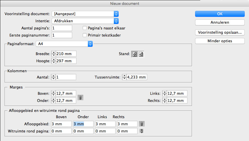 document met afloop maken